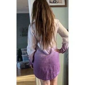 SOFT SURROUNDINGS 100% Linen Tunic Sz XS Ombré Lavender Purple Lagenlook Shirt‎